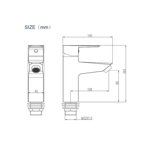 JOMOO suqare basin watertap mixer brass